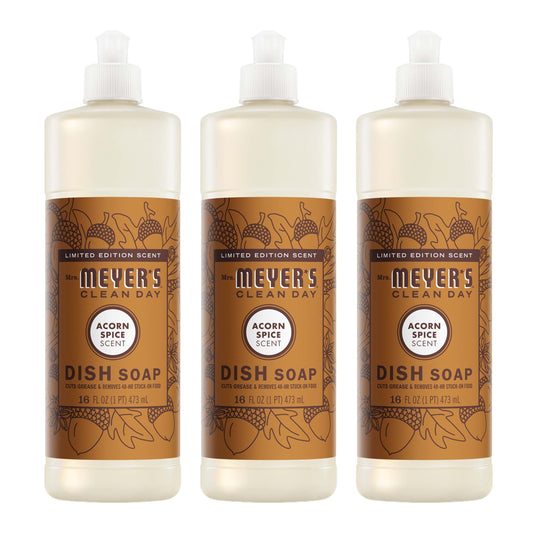 Mrs. Meyer's Clean Day Acorn Spice Dish Soap Bundle, 3-Count