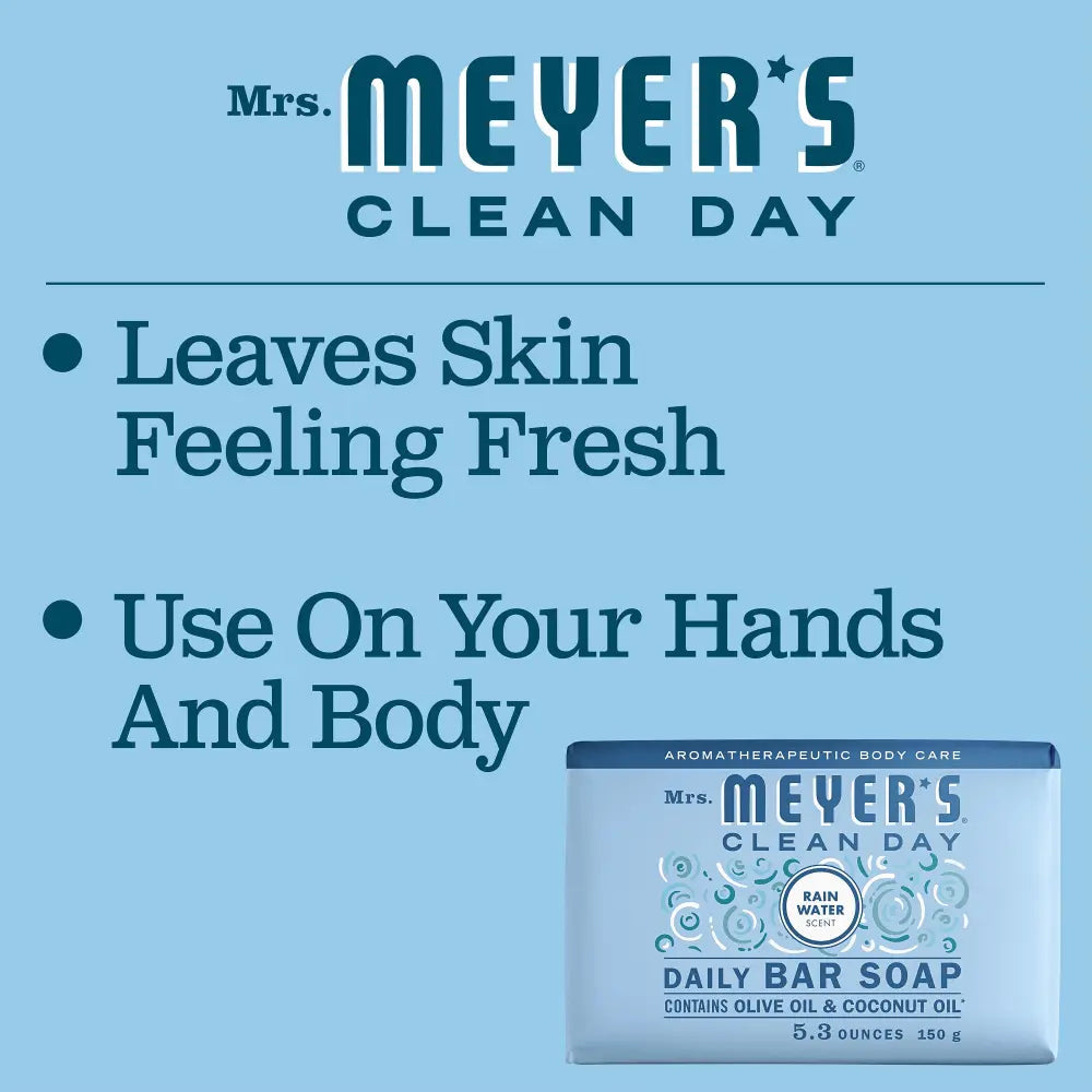 Mrs. Meyer's Clean Day Rain Water Daily Bar Soap Home Essential