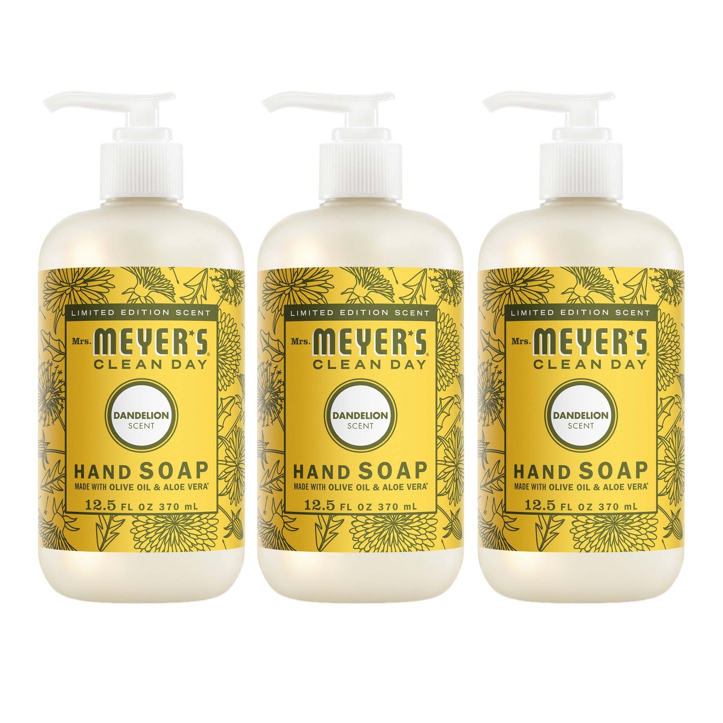 Mrs. Meyer's Clean Day Dandelion Liquid Hand Soap Bundle, 3-Count