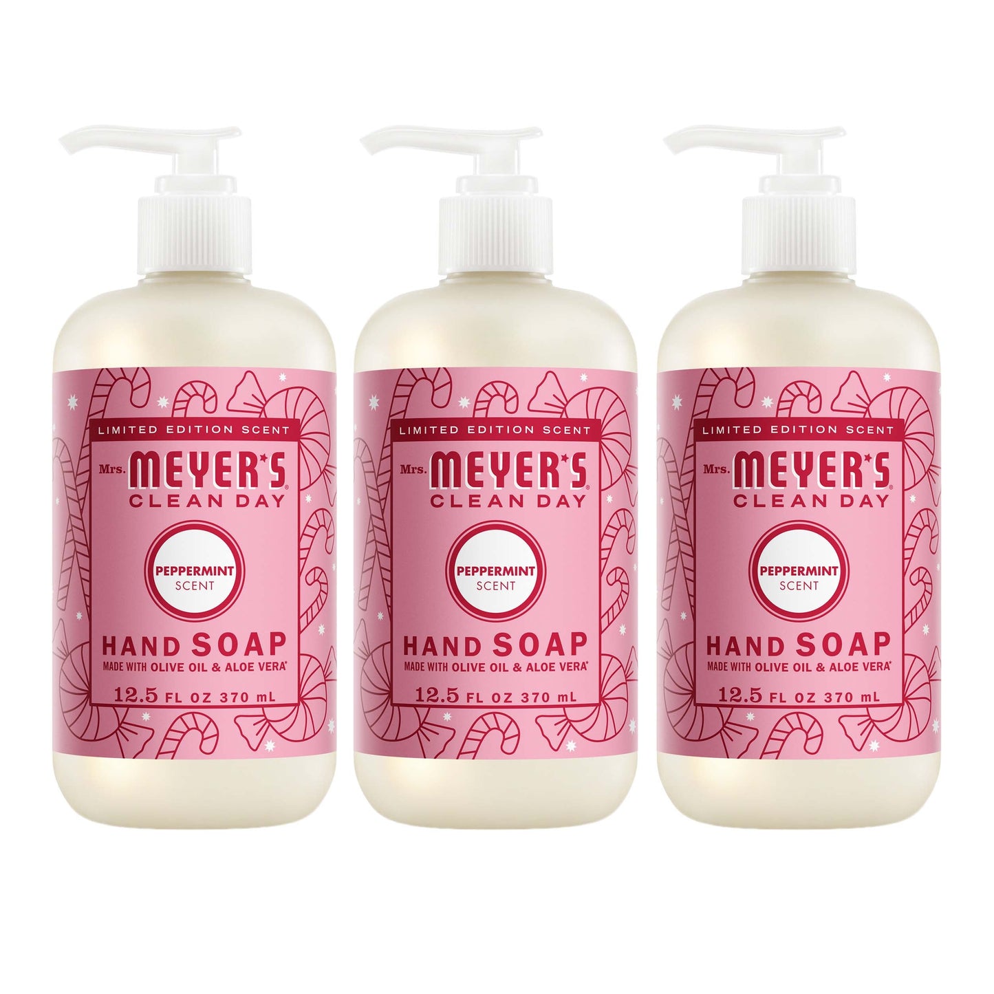 Mrs. Meyer's Clean Day Peppermint Liquid Hand Soap Bundle, 3-Count