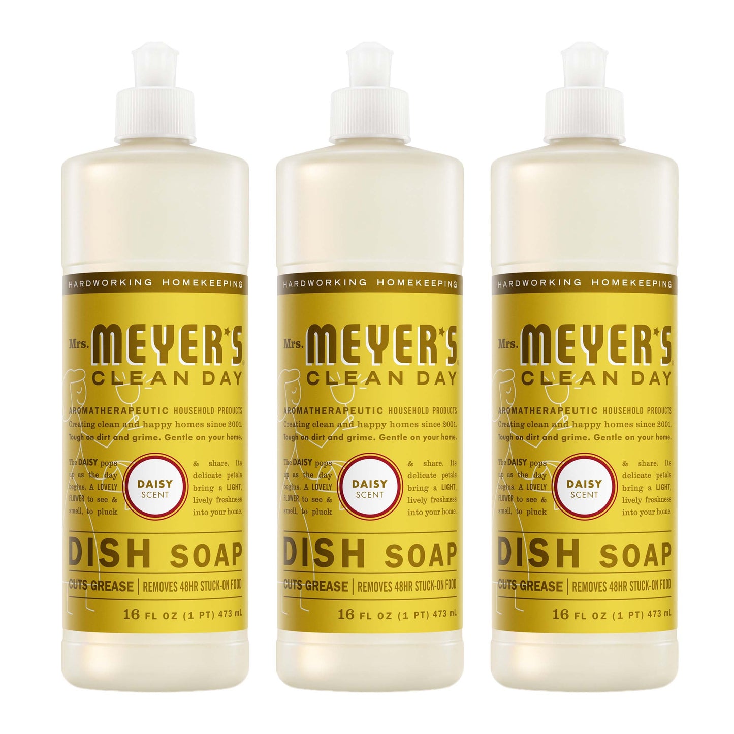 Mrs. Meyer's Clean Day Daisy Dish Soap Bundle, 3-Count