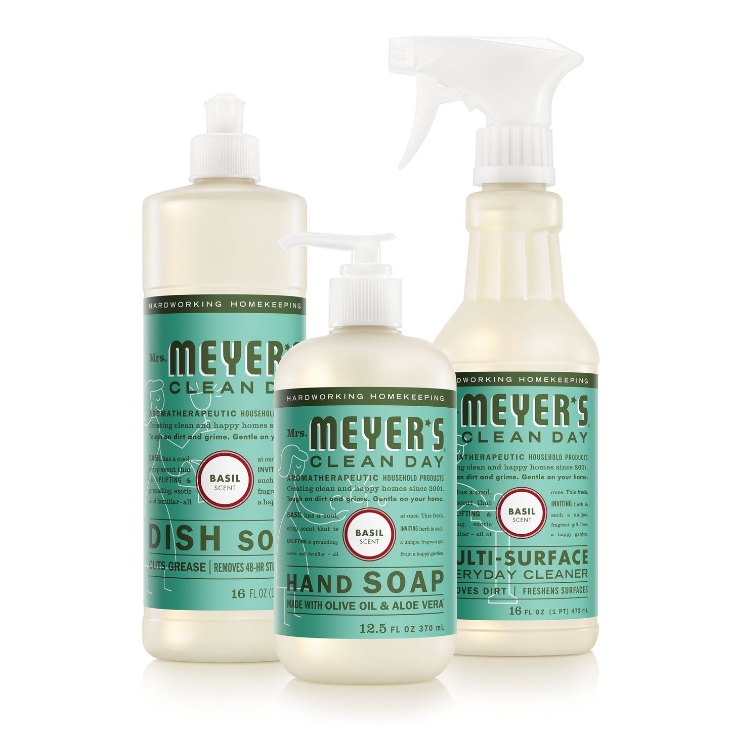 Mrs. Meyer's Clean Day Basil Kitchen Basics Starter Set