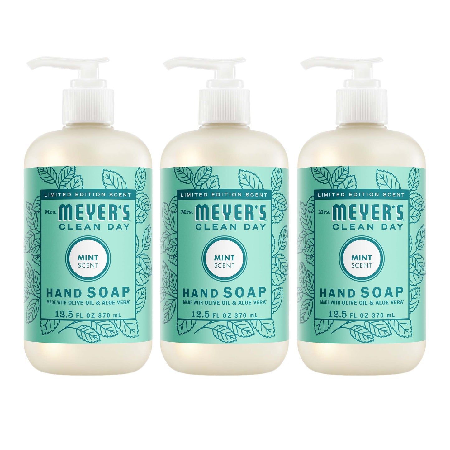 Mrs. Meyer's Clean Day Mint Liquid Hand Soap Bundle, 3-Count