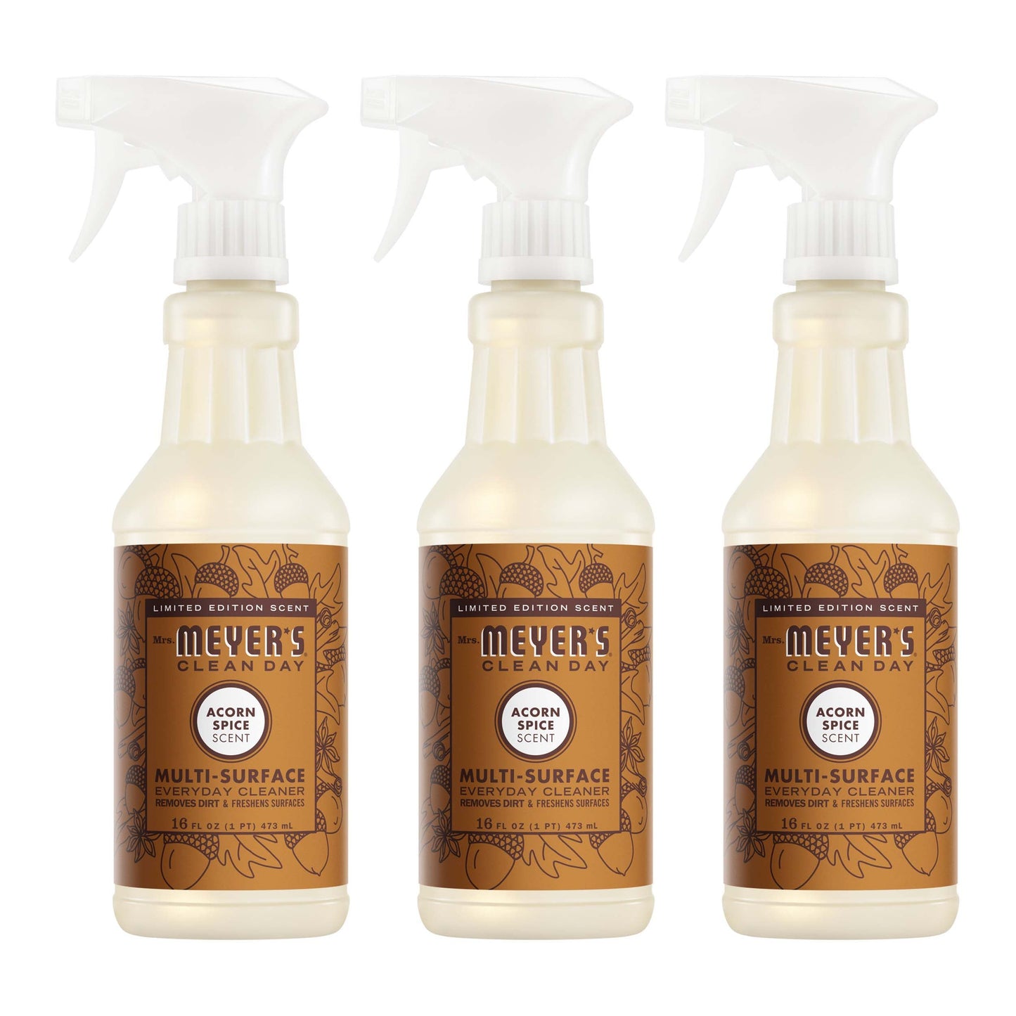 Mrs. Meyer's Clean Day Acorn Spice Multi-Surface Cleaner Bundle, 3-Count