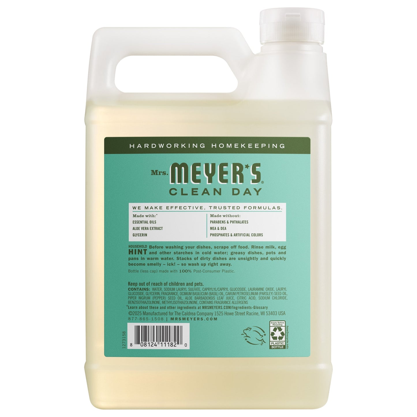 Mrs. Meyer's Clean Day Basil Dish Soap Refill Home Essential