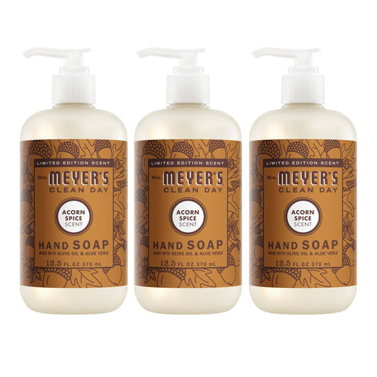Mrs. Meyer's Clean Day Acorn Spice Liquid Hand Soap Bundle, 3-Count